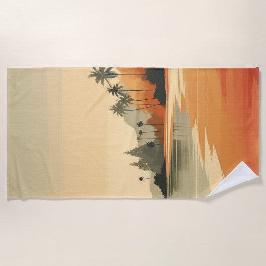 Vintag/Retro-Strand/tropisch Strandtuch (Vorderseite)