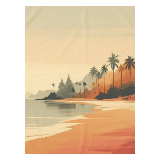 Vintag/Retro-Strand/tropisch Tischdecke (Vorderseite)