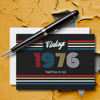 Vintag Retro Stripe 1976 50. Geburtstag oder Wiede Einladung