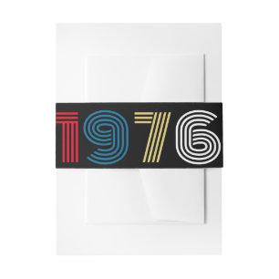 Vintag Retro Stripe 1976 50. Geburtstag oder Wiede Einladungsbanderole