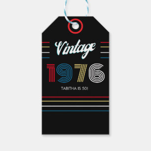 Vintag Retro Stripe 1976 50. Geburtstag oder Wiede Geschenkanhänger