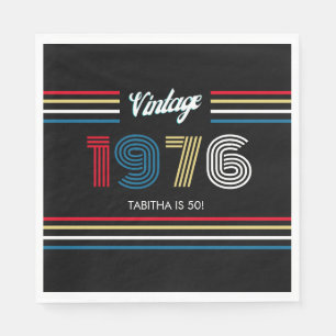 Vintag Retro Stripe 1976 50. Geburtstag oder Wiede Serviette
