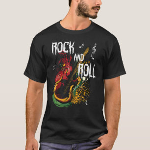 Vintag Retro Style 80er Rock & Roll Music Gitarre  T-Shirt