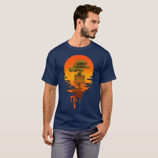 Vintag Retro Style Bonsai T-Shirt (Vorne ganz)