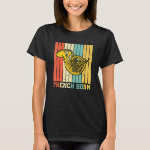 Vintag Retro Style Music French Horn T-Shirt