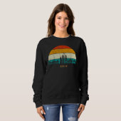 Vintag Retro Style Sunset Deutschland skyline city Sweatshirt (Vorne ganz)