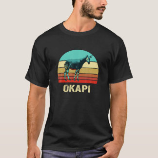 Vintag Retro Style Sunset Okapi T Shirt