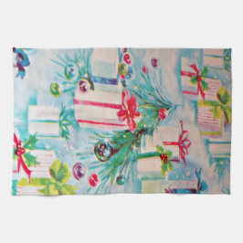 Vintag Retro Style Weihnachtshandtuch präsentiert Handtuch