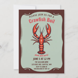 Vintag Retro Summer Seafood Crawfish Party Einladung