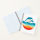 Vintag Retro Summer Time Beach Dolphin Notizblock (Innenseite)