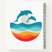 Vintag Retro Summer Time Beach Dolphin Notizblock (Rückseite)
