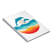 Vintag Retro Summer Time Beach Dolphin Notizblock (Rechte Seite)