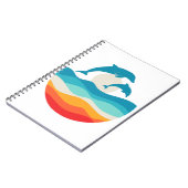 Vintag Retro Summer Time Beach Dolphin Notizblock (Linke Seite)