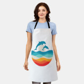 Vintag Retro Summer Time Beach Dolphin Schürze (Getragen)