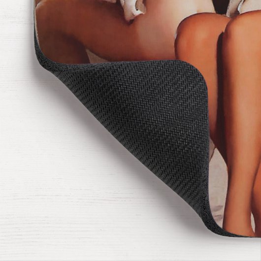 Vintag Retro Sun Tan Pinup Mousepad (Ecke)