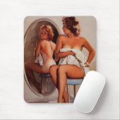 Vintag Retro Sun Tan Pinup Mousepad (Mit Mouse)
