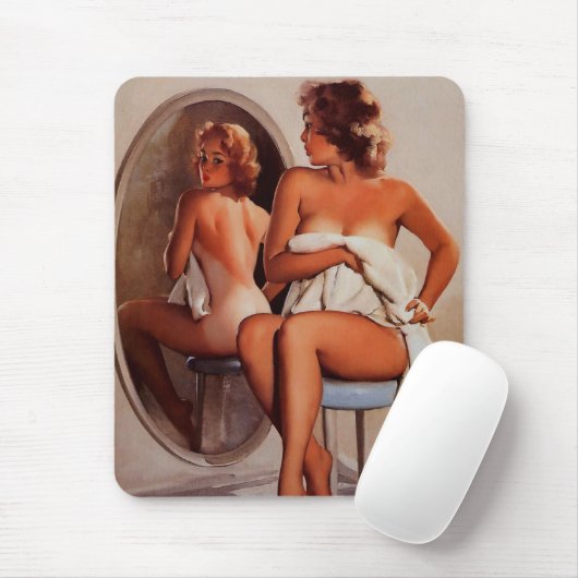 Vintag Retro Sun Tan Pinup Mousepad (Mit Mouse)