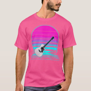 Vintag Retro Sunset Acoustic Guitar T-Shirt