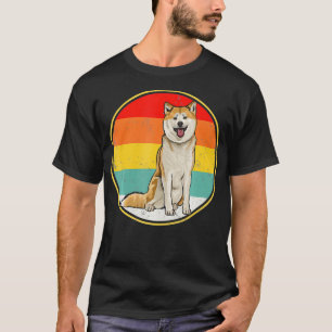 Vintag Retro Sunset Akita Hund T-Shirt