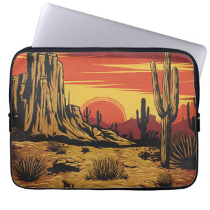 Vintag Retro Sunset Arizona Wüste Western Laptopschutzhülle