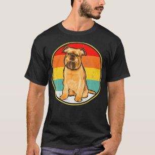 Vintag Retro Sunset Brussels Griffon Dog T-Shirt