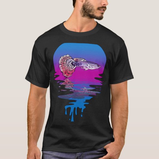 Vintag Retro Sunset Guppy T-Shirt (Vorderseite)