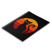 Vintag Retro Sunset Halloween Black Cat I Notizblock (Linke Seite)