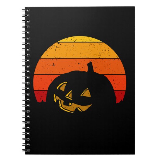 Vintag Retro Sunset Halloween Pumpkin I Notizblock (Vorderseite)