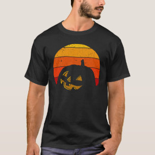 Vintag Retro Sunset Halloween Pumpkin I T-Shirt