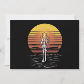 Vintag Retro Sunset Halloween Zombie Hand Beängsti Einladung (Vorderseite)