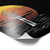 Vintag Retro Sunset Halloween Zombie Hand Beängsti Fotodruck (Ecke)