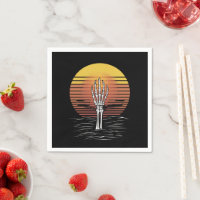 Vintag Retro Sunset Halloween Zombie Hand Beängsti
