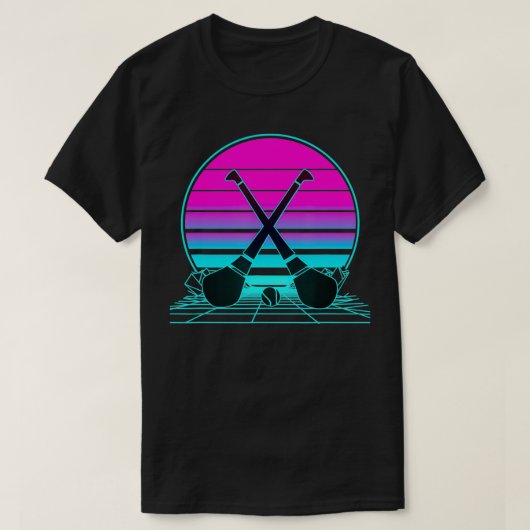 Vintag Retro Sunset Hurling T-Shirt (Design vorne)