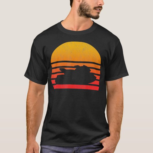 Vintag Retro Sunset Jet Ski T-Shirt (Vorderseite)