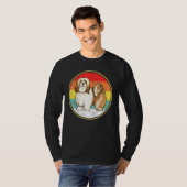 Vintag Retro Sunset Lhasa Apsos Dog T-Shirt (Vorne ganz)