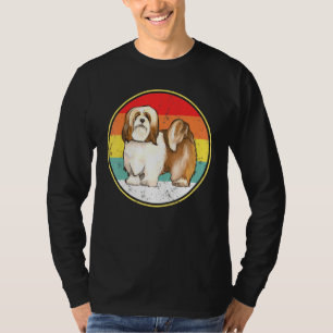 Vintag Retro Sunset Lhasa Apsos Dog T-Shirt