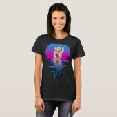 Vintag Retro Sunset Lucky Cat T-Shirt (Vorne ganz)