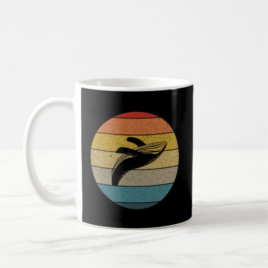 Vintag Retro Sunset Ocean Breaching Humpback Whal Kaffeetasse (Links)