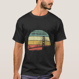 Vintag Retro Sunset San Francisco Golden Gate Brè T-Shirt