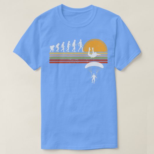 Vintag Retro Sunset Skydiving Evolution T-Shirt (Design vorne)