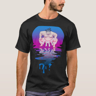 Vintag Retro Sunset Sumo Wrestler T-Shirt