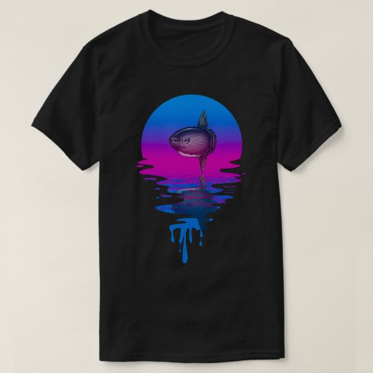 Vintag Retro Sunset Sunfish T-Shirt (Design vorne)