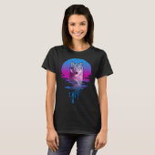 Vintag Retro Sunset Wolf T-Shirt (Vorne ganz)