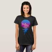 Vintag Retro Sunset Zebrafish T-Shirt (Vorne ganz)