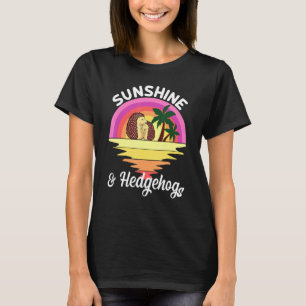 Vintag Retro Sunshine und Igel Hedgie Girl P T-Shirt