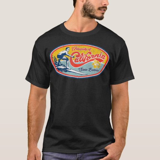 Vintag Retro Surf Style UCSB T-Shirt (Vorderseite)
