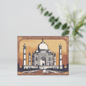 Vintag Retro Taj Mahal Postcard Postkarte (Stehend Vorderseite)
