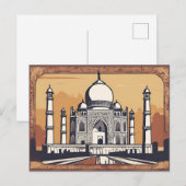 Vintag Retro Taj Mahal Postcard Postkarte (Vorne/Hinten)