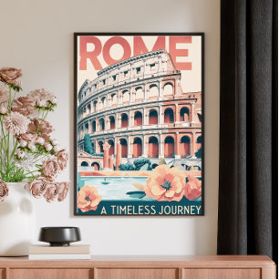 Vintag Retro Travel Poster - Rom, Italien