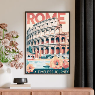 Vintag Retro Travel Poster - Rom, Italien